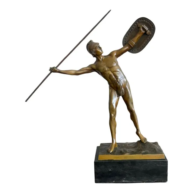 Vintage Bronze Gladiator Figure Statue — additional photo 1