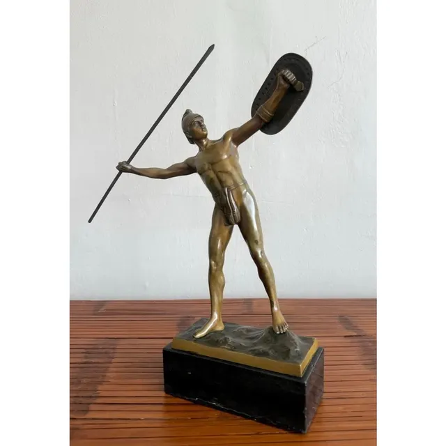 Vintage Bronze Gladiator Figure Statue — additional photo 2