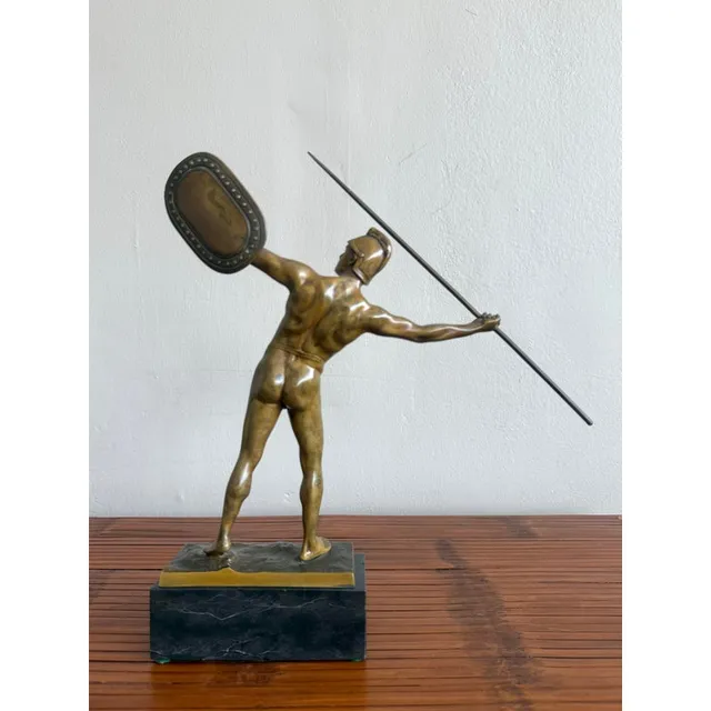 Vintage Bronze Gladiator Figure Statue — additional photo 3