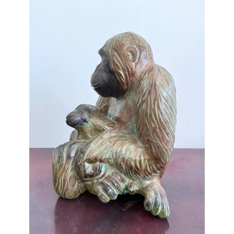 Vintage Boho Sculpture Bronze Monkey — additional photo 4