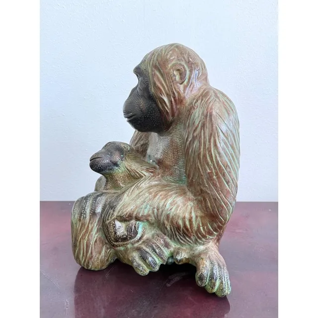 Vintage Boho Sculpture Bronze Monkey — additional photo 4