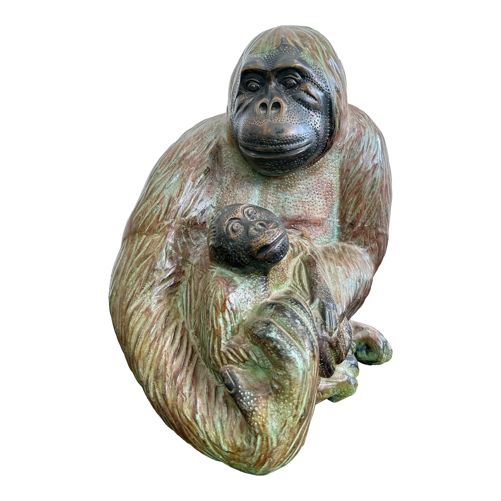 Vintage Boho Sculpture Bronze Monkey — additional photo 1