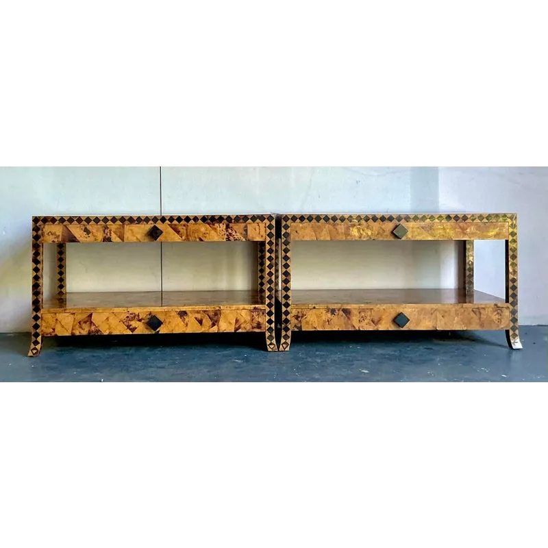 Vintage Tessellated Coconut Shell and Penshell Starburst Side Tables - a Pair — additional photo 4