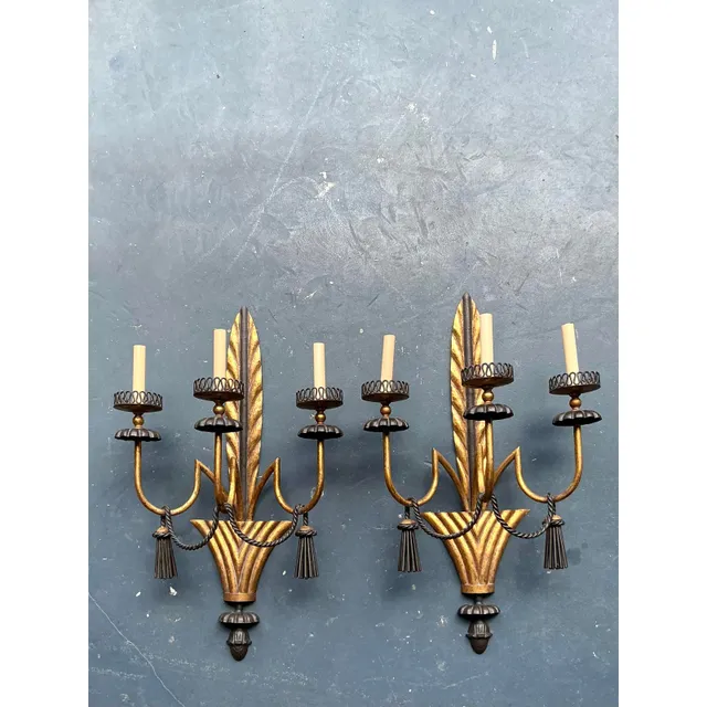 Vintage Regency Gilt Swag Sconce - A Pair — additional photo 7