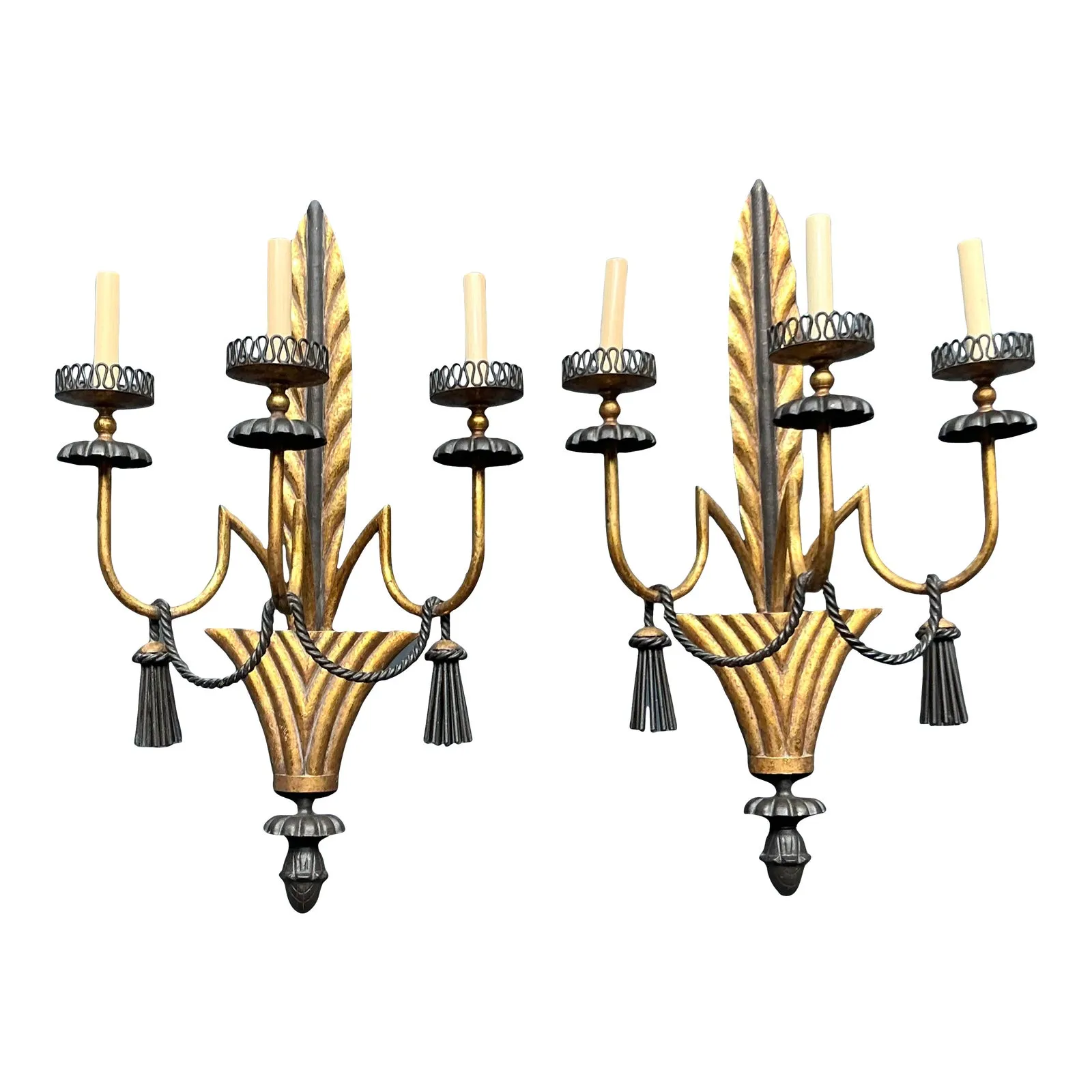 Vintage Regency Gilt Swag Sconce - A Pair — additional photo 1