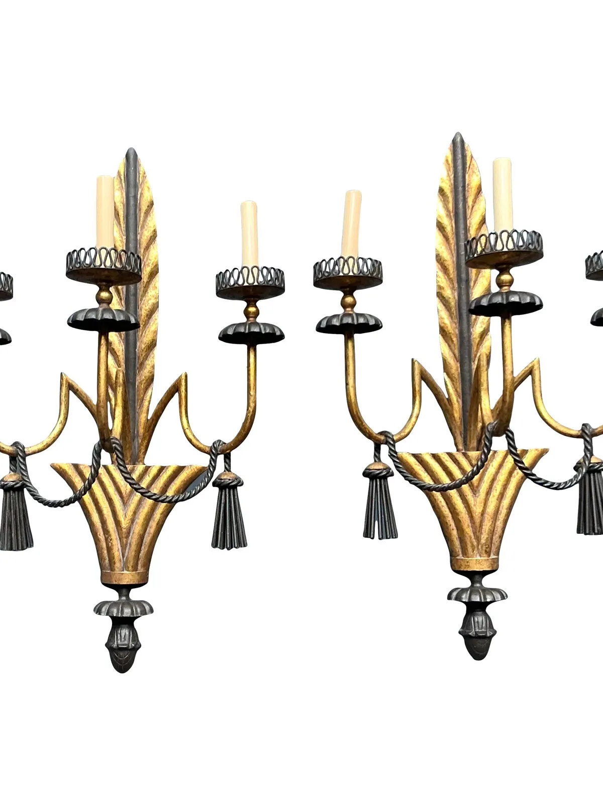 Vintage Regency Gilt Swag Sconce - A Pair