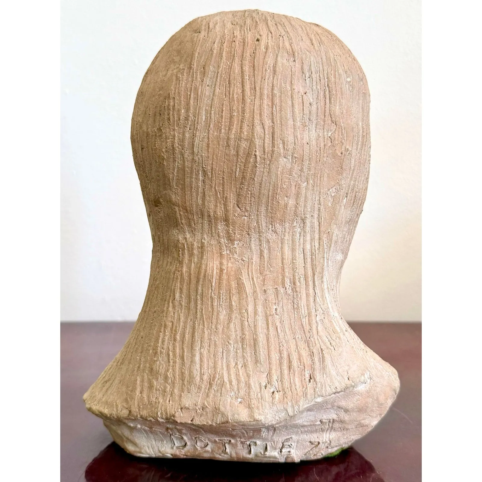 Vintage Boho Slab Built Ceramic Bust of Woman — additional photo 6