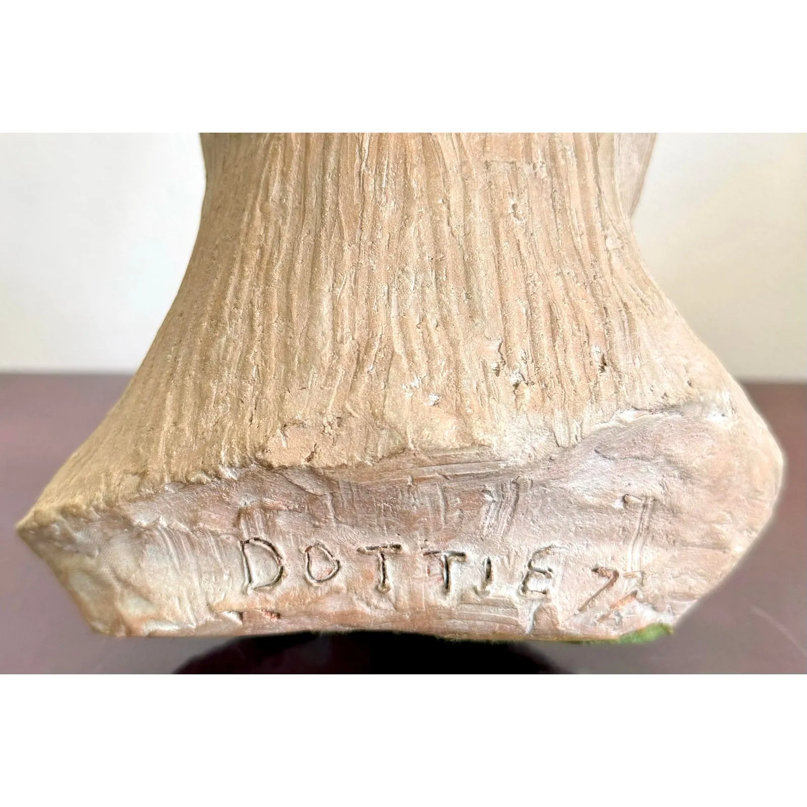 Vintage Boho Slab Built Ceramic Bust of Woman — additional photo 7