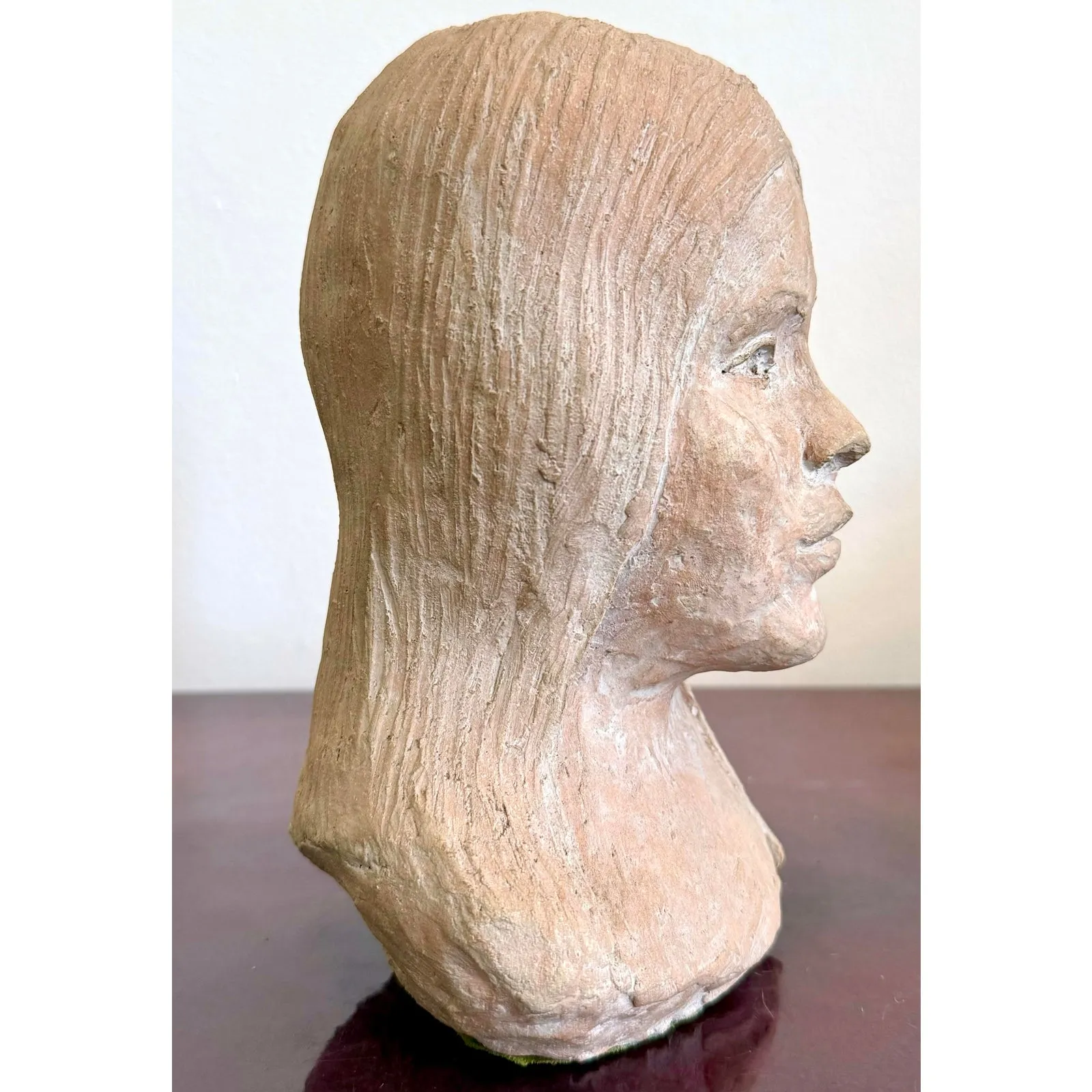 Vintage Boho Slab Built Ceramic Bust of Woman — additional photo 8