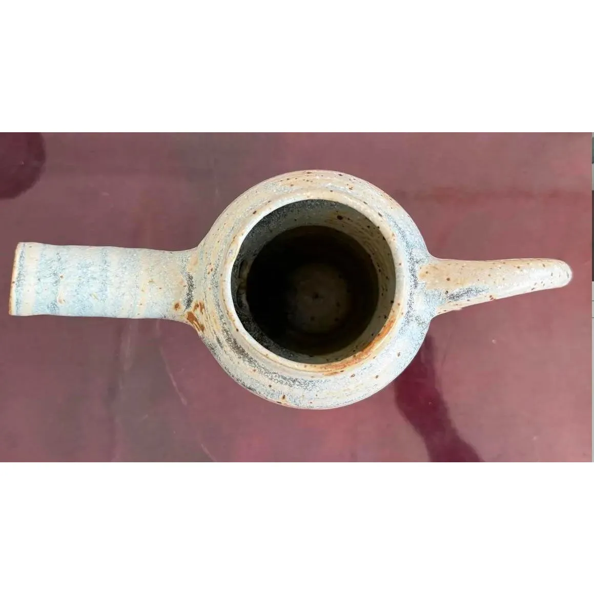 Vintage Boho Studio Pottery Pitcher - Ceramic, 10W x 7.25H — additional photo 7