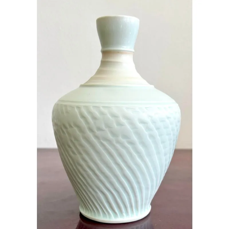 Vintage Boho Original Studio Pottery Textured Vase — additional photo 1
