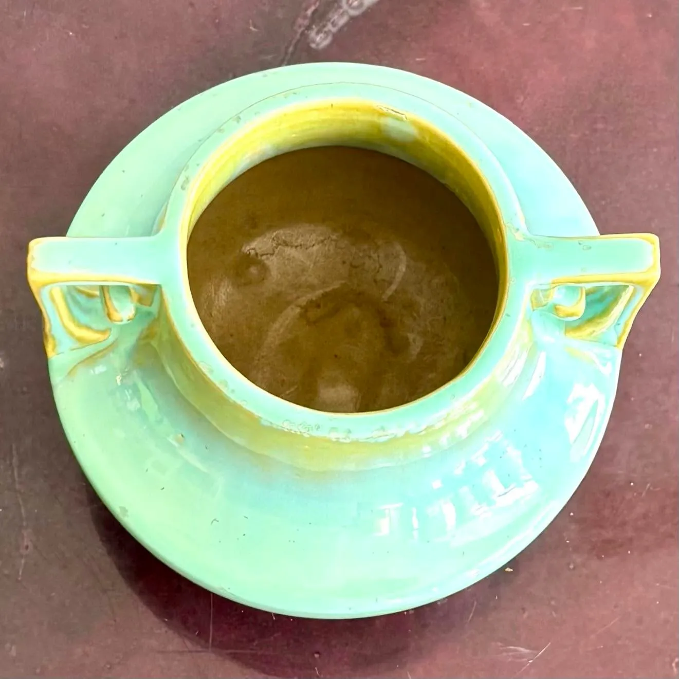 Vintage Glazed Ceramic Two Handle Vase — additional photo 6
