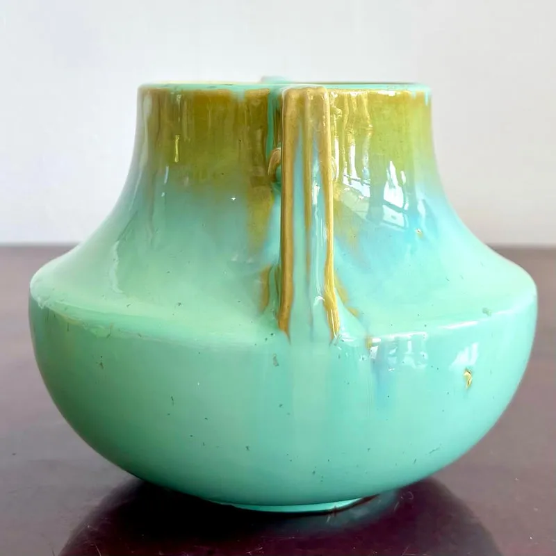 Vintage Glazed Ceramic Two Handle Vase — additional photo 8