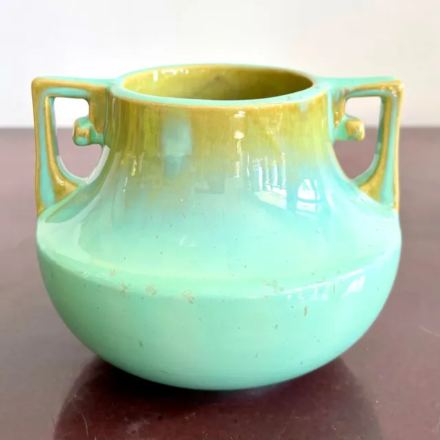 Vintage Glazed Ceramic Two Handle Vase — additional photo 3