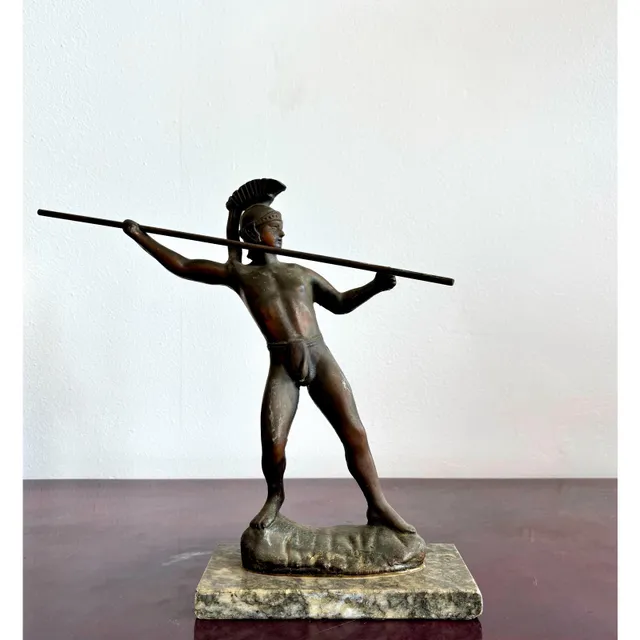 Vintage Grand Tour Bronze Gladiator Statue — additional photo 2