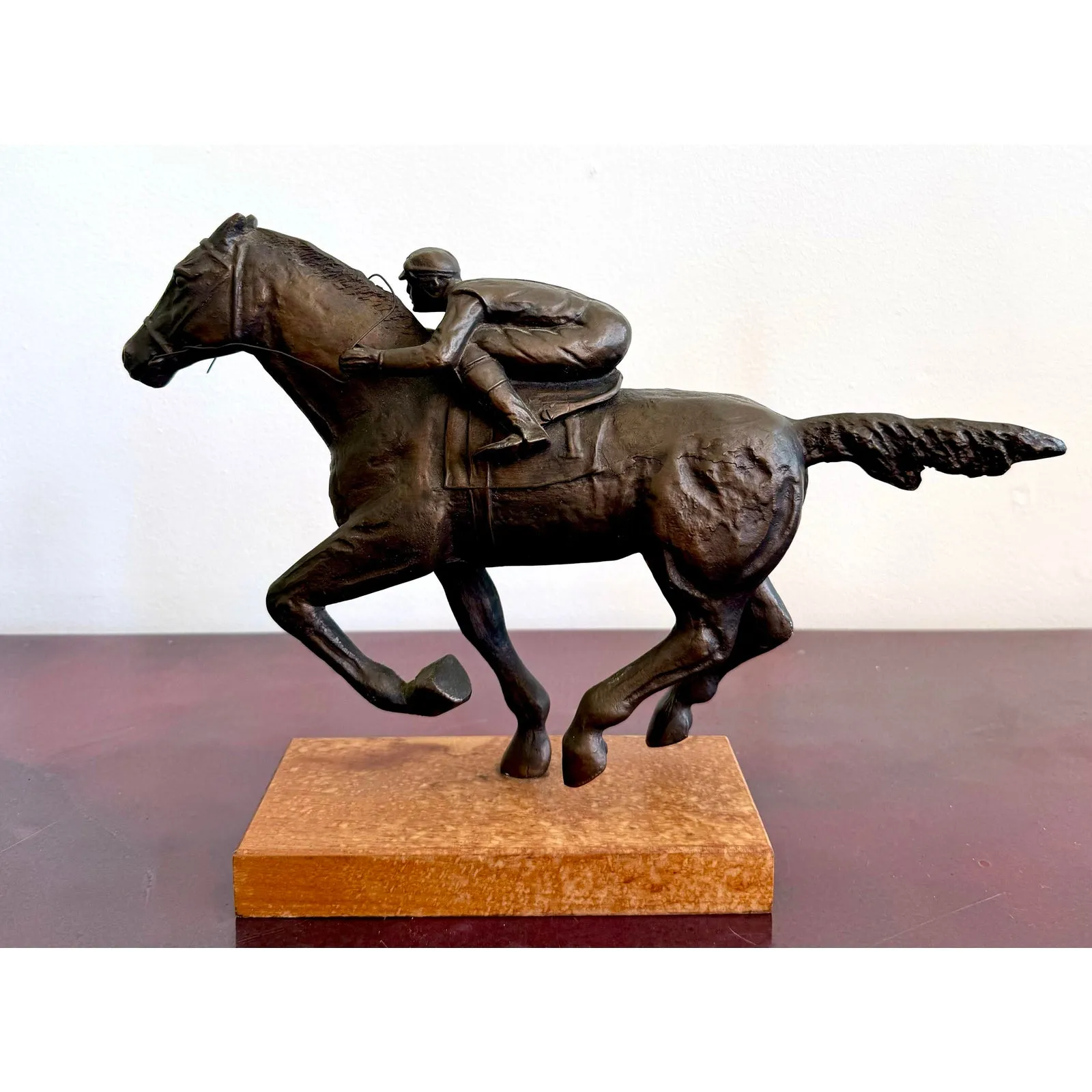 Vintage Boho Bronze Horseback Sculpture — additional photo 4