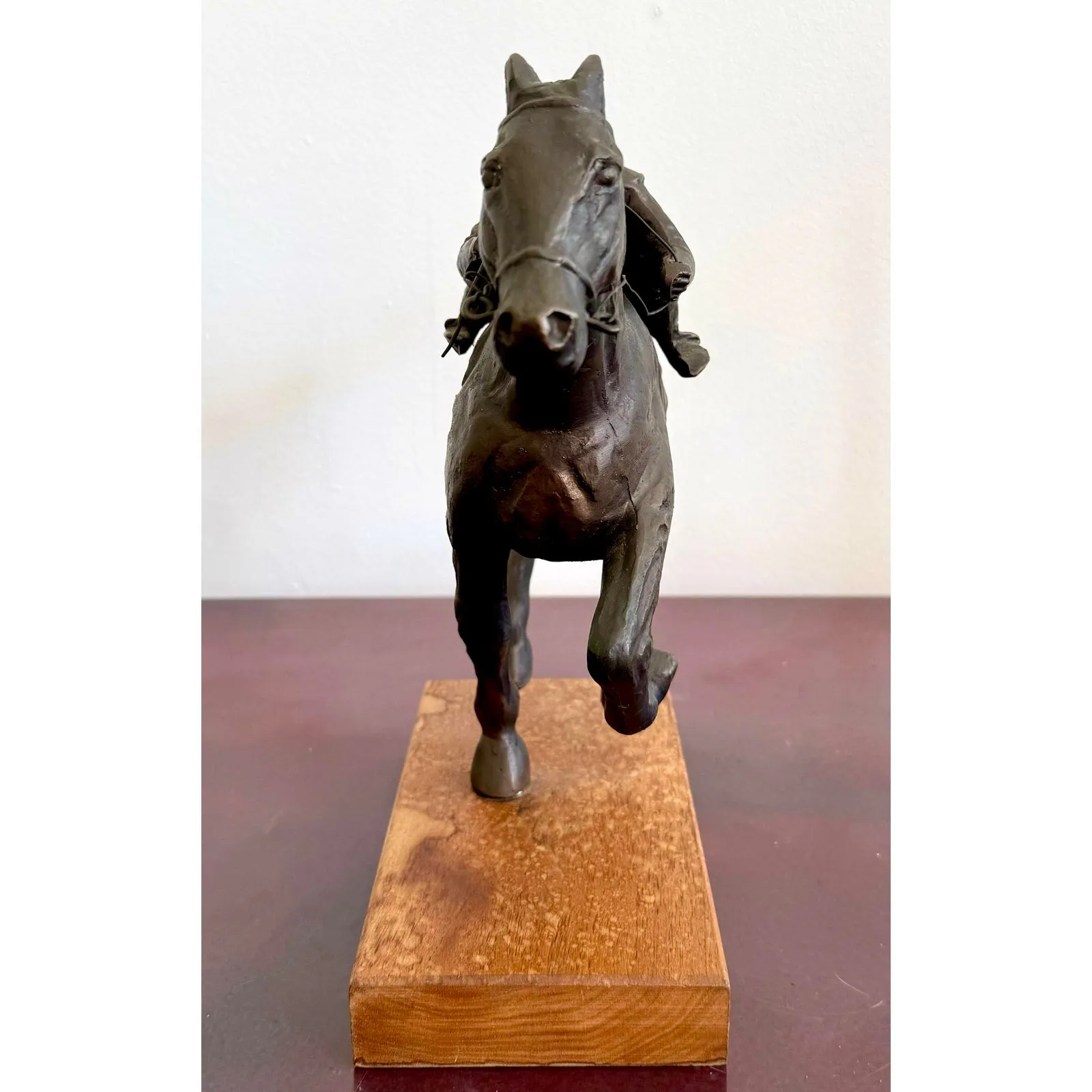 Vintage Boho Bronze Horseback Sculpture — additional photo 6