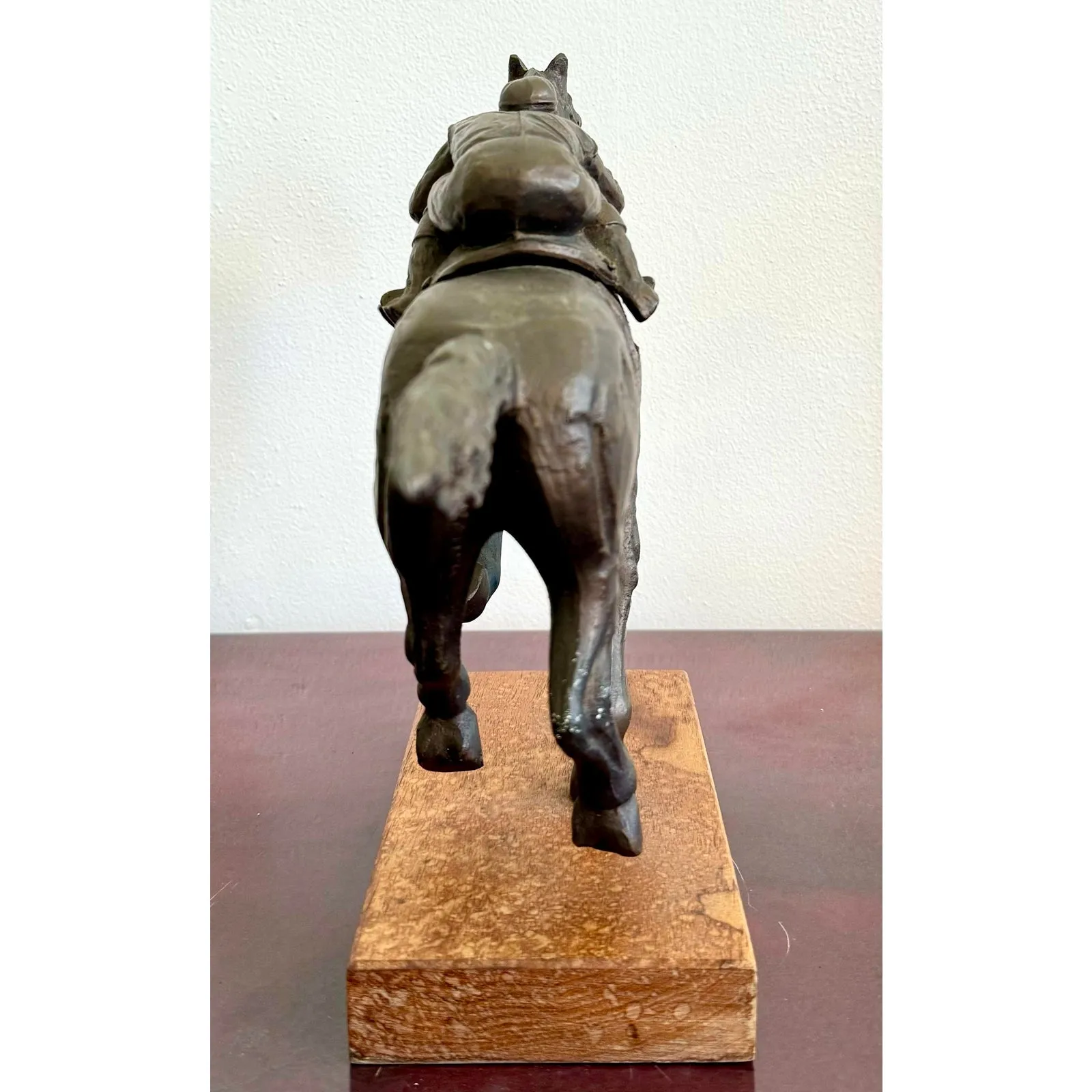 Vintage Boho Bronze Horseback Sculpture — additional photo 7