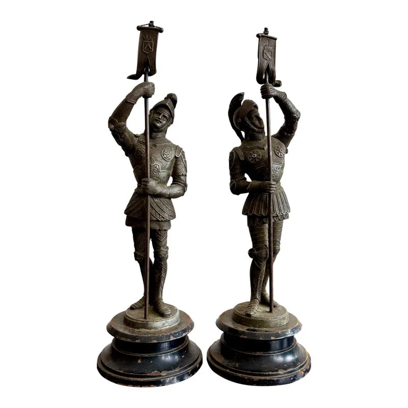 Vintage Bronze Soilder Statue - Set of 2 — additional photo 1