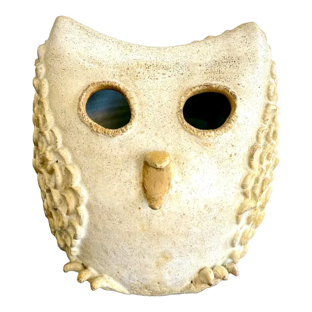 Vintage Boho Charming Textured Owl Studio Pottery — additional photo 1