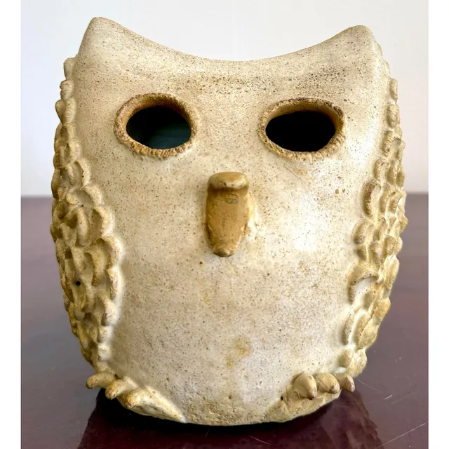 Vintage Boho Charming Textured Owl Studio Pottery — additional photo 5
