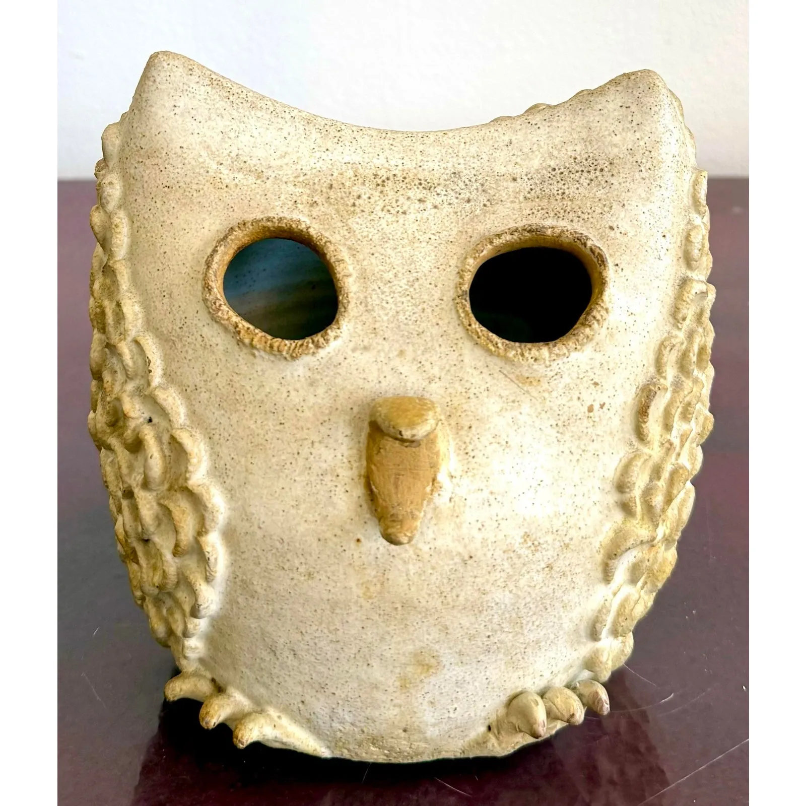 Vintage Boho Charming Textured Owl Studio Pottery — additional photo 3