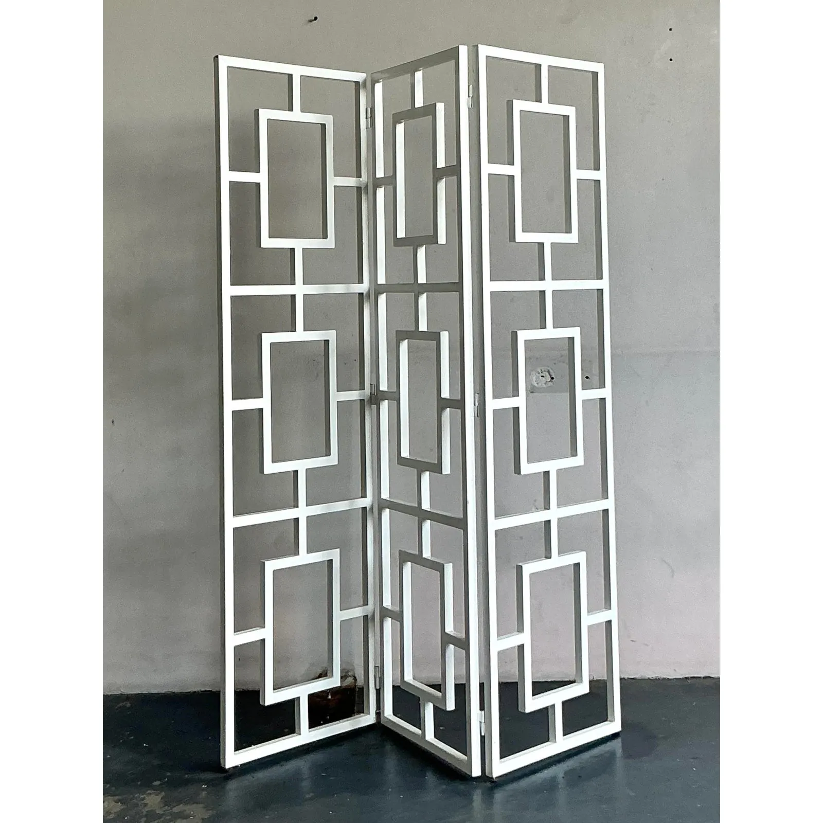Vintage Regency Block Folding Screen — additional photo 3
