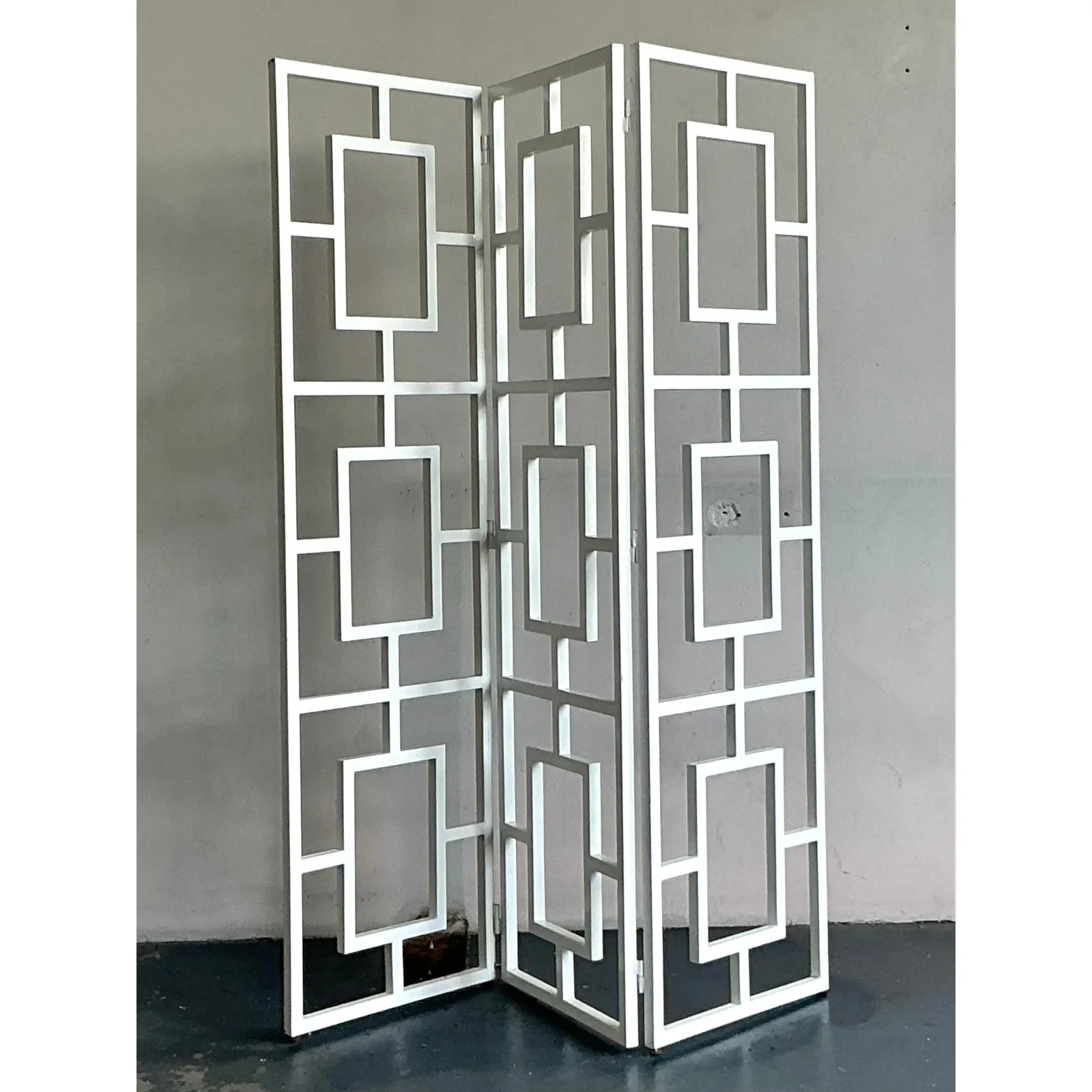 Vintage Regency Block Folding Screen — additional photo 2