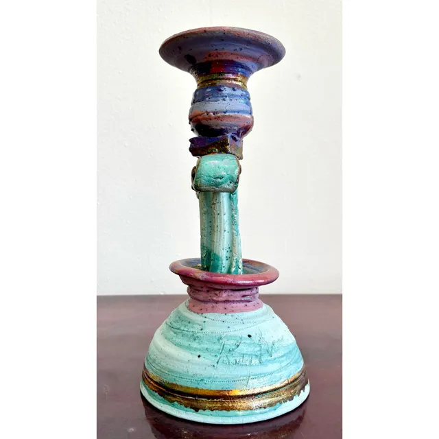Vintage Boho Chic Studio Pottery Candlestick — additional photo 6