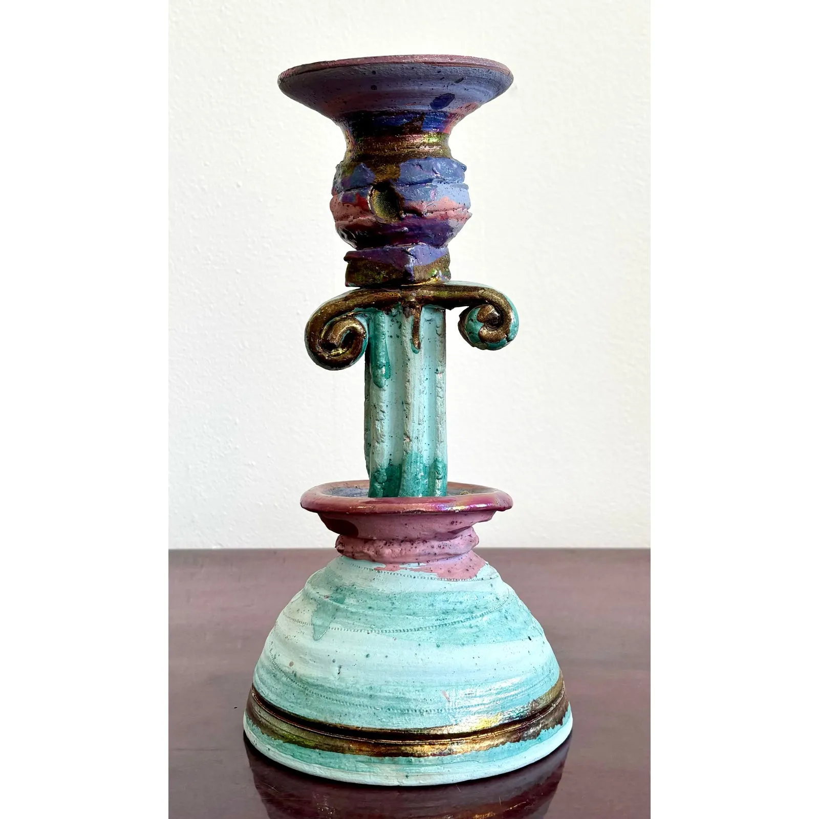 Vintage Boho Chic Studio Pottery Candlestick — additional photo 5