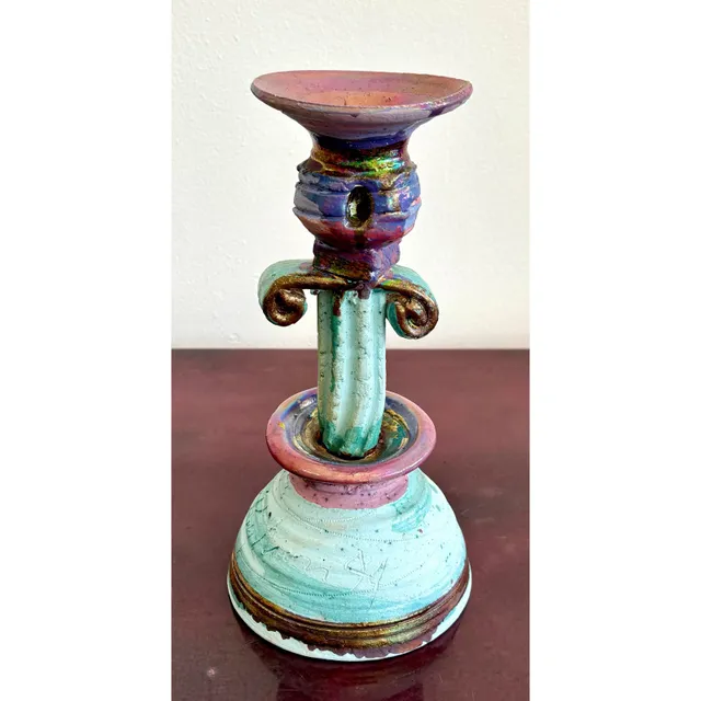 Vintage Boho Chic Studio Pottery Candlestick — additional photo 2
