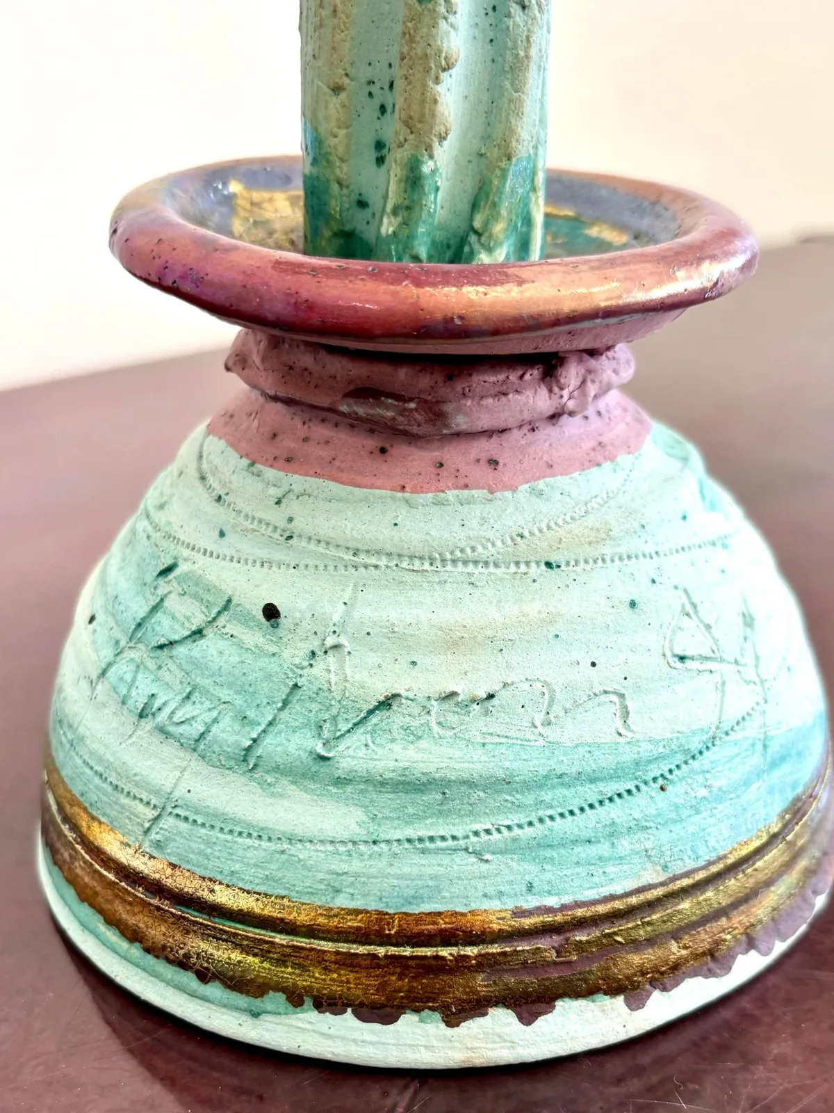 Vintage Boho Chic Studio Pottery Candlestick — additional photo 8