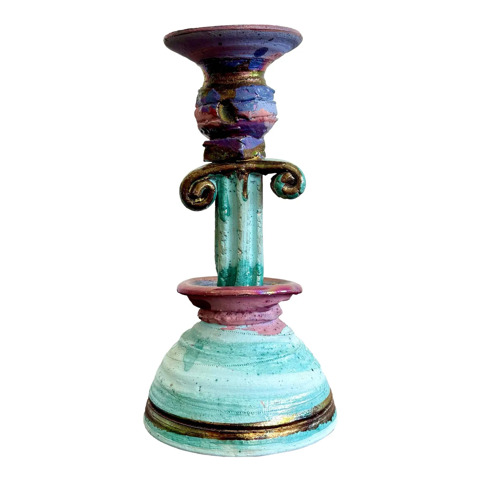 Vintage Boho Chic Studio Pottery Candlestick — additional photo 1