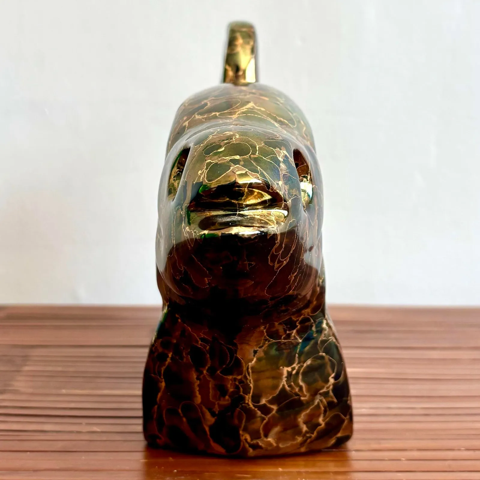 Vintage Boho Metallic Glazed Ceramic Fish — additional photo 5