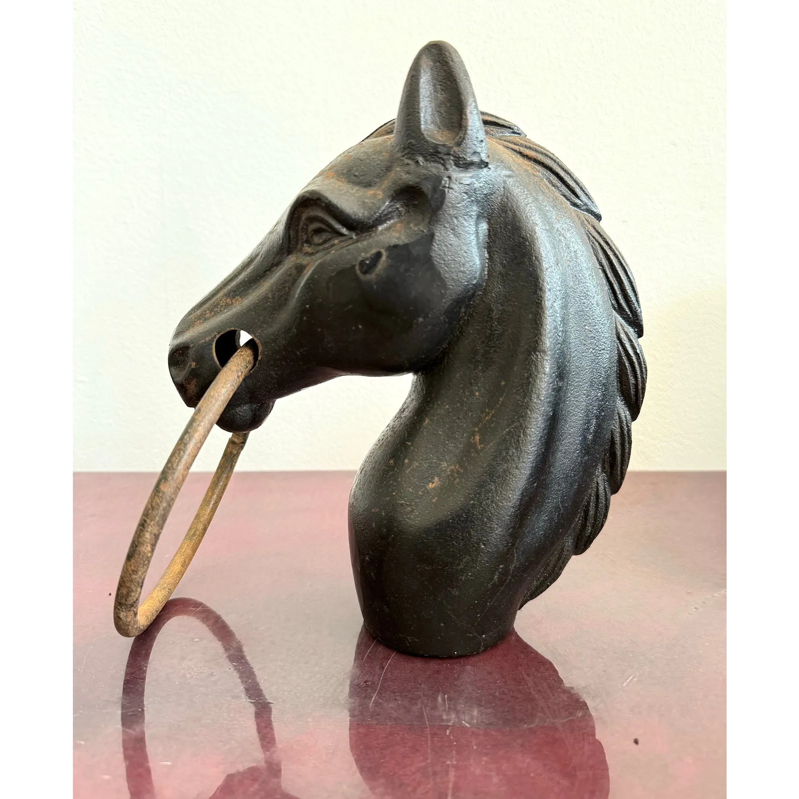 Vintage Cast Iron Horse Head Hitching Post — additional photo 3