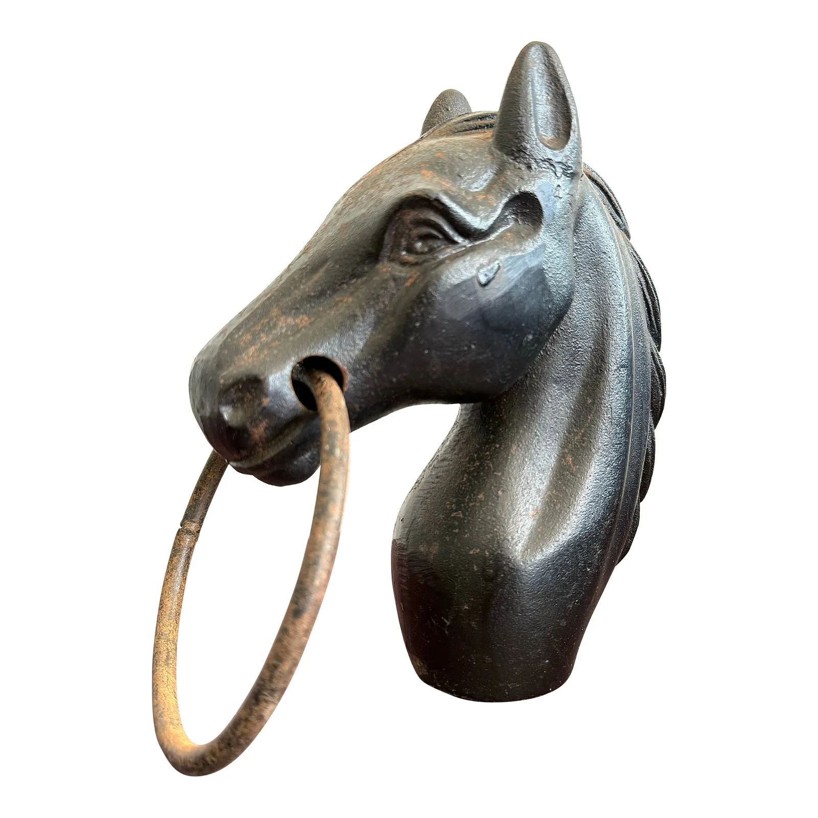 Vintage Cast Iron Horse Head Hitching Post — additional photo 1
