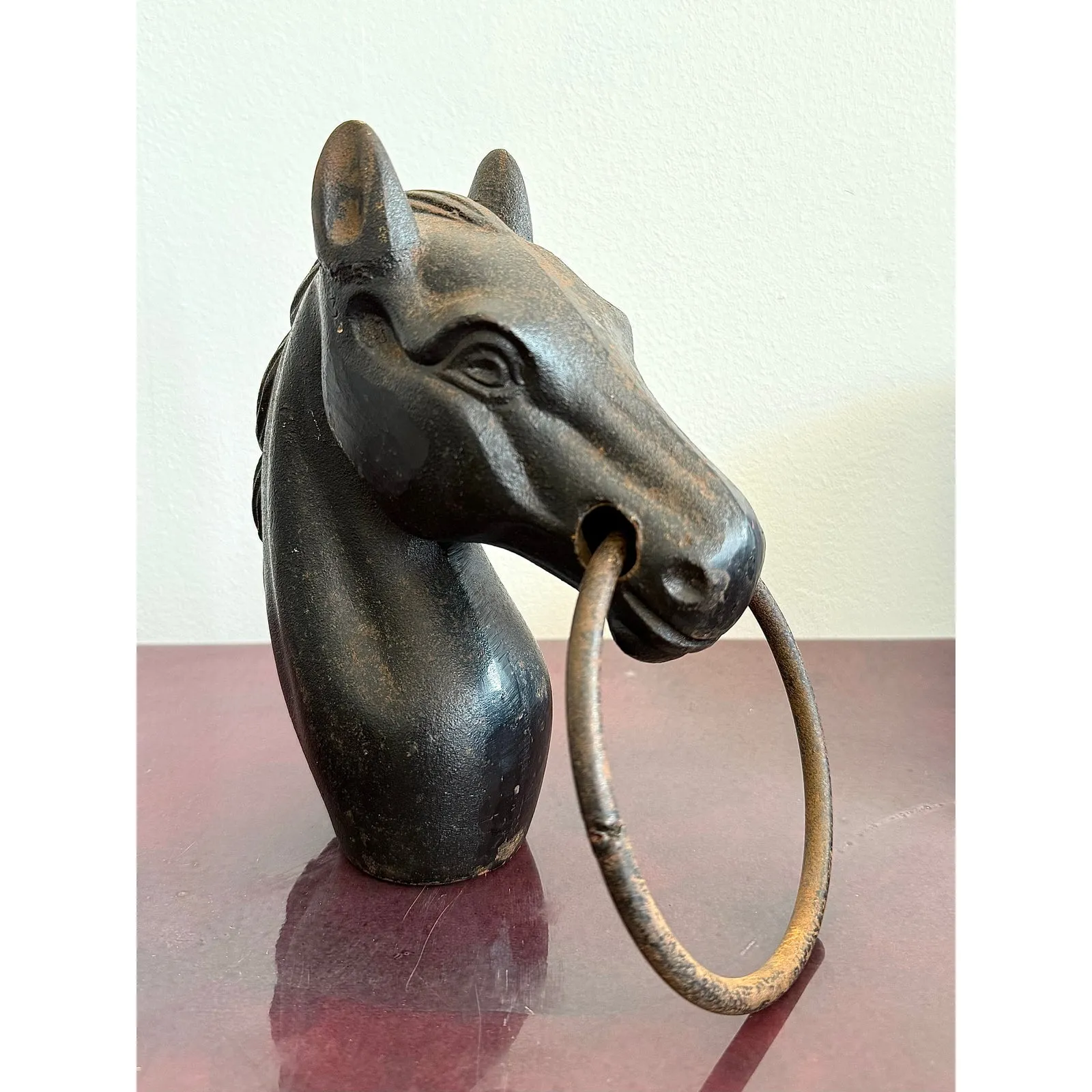 Vintage Cast Iron Horse Head Hitching Post — additional photo 2