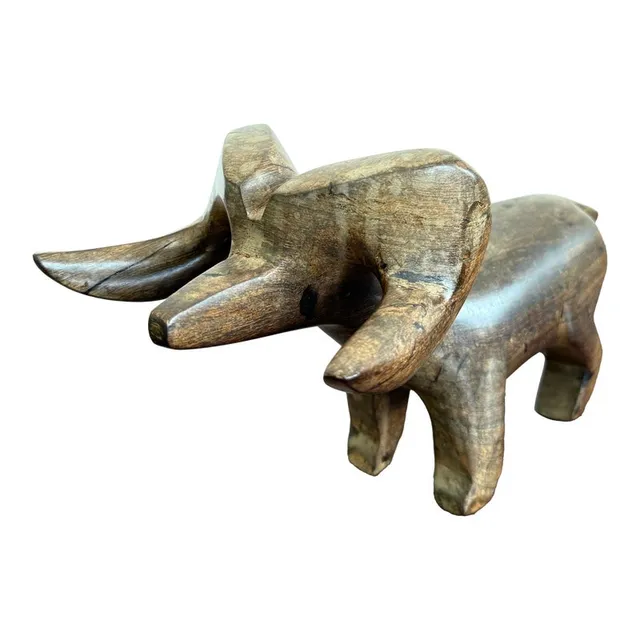Vintage Hand-Carved Wooden Ram Figurine — additional photo 1