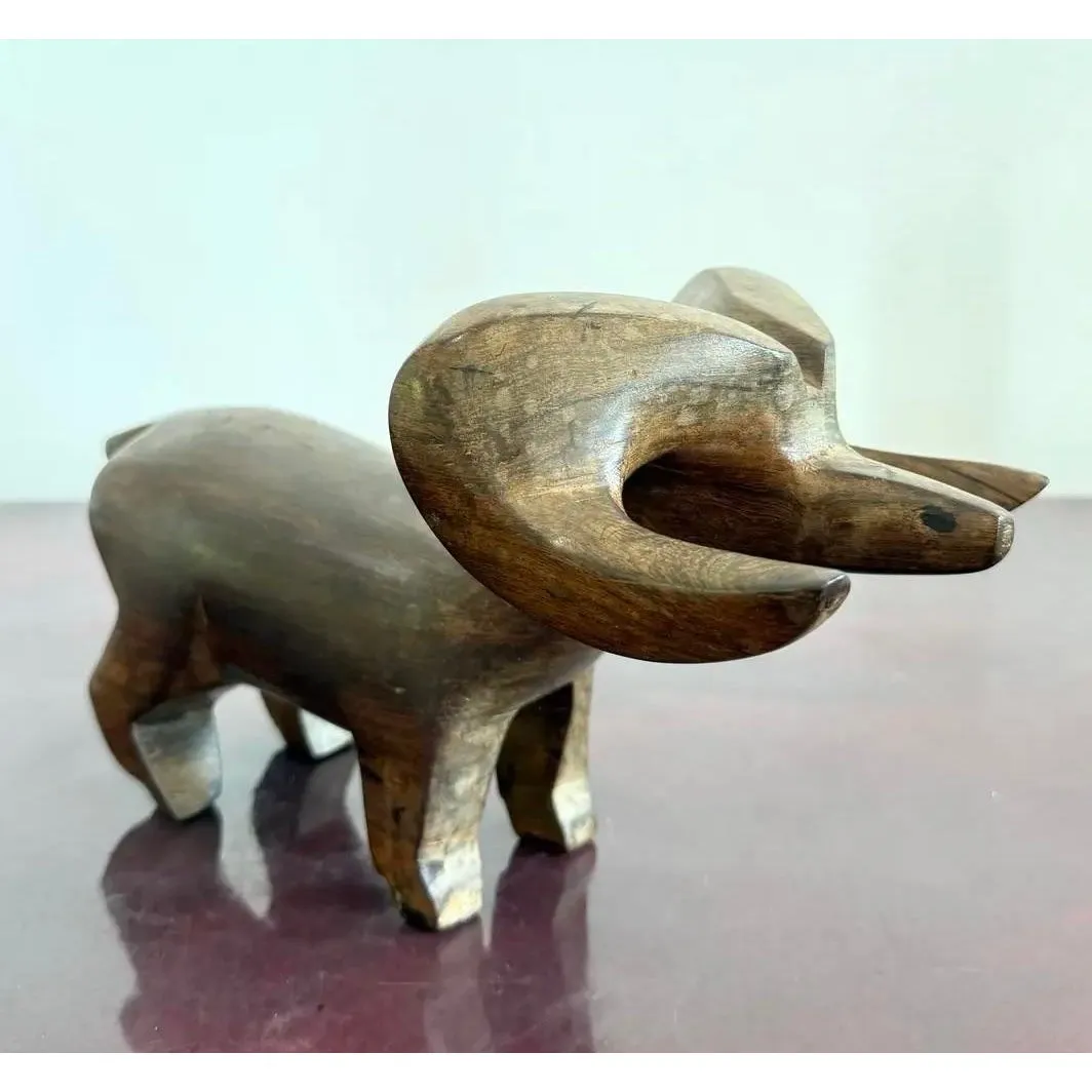Vintage Hand-Carved Wooden Ram Figurine — additional photo 6