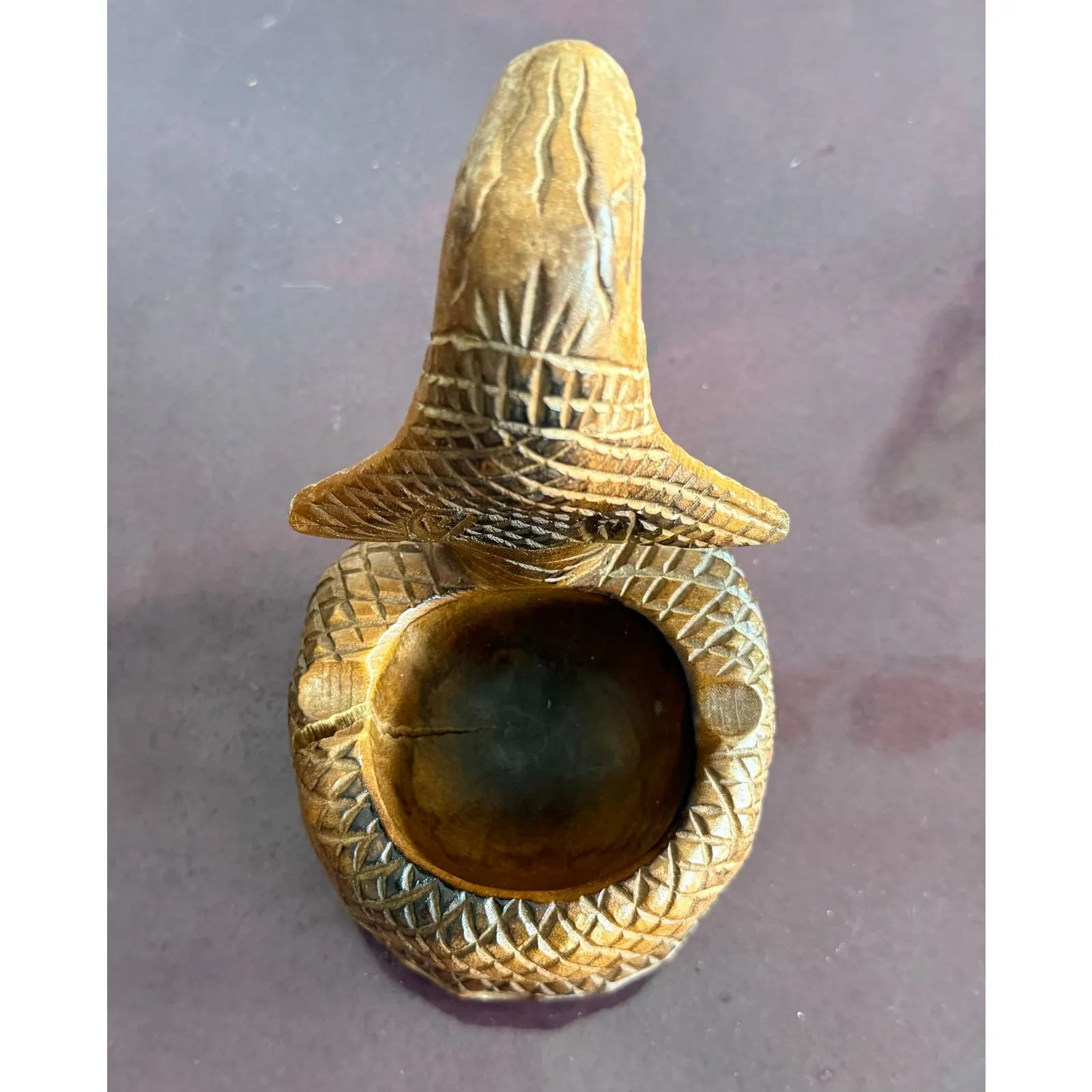 Late 20th Century Hand-Carved Wooden Cobra Bowl — additional photo 6