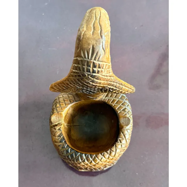 Late 20th Century Hand-Carved Wooden Cobra Bowl — additional photo 6