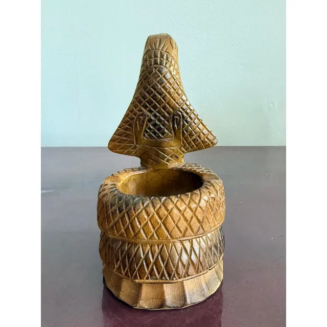 Late 20th Century Hand-Carved Wooden Cobra Bowl — additional photo 8