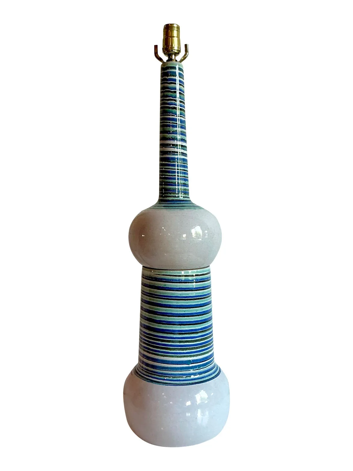 Vintage Mid 20th Century Martz Hand Painted Table Lamp