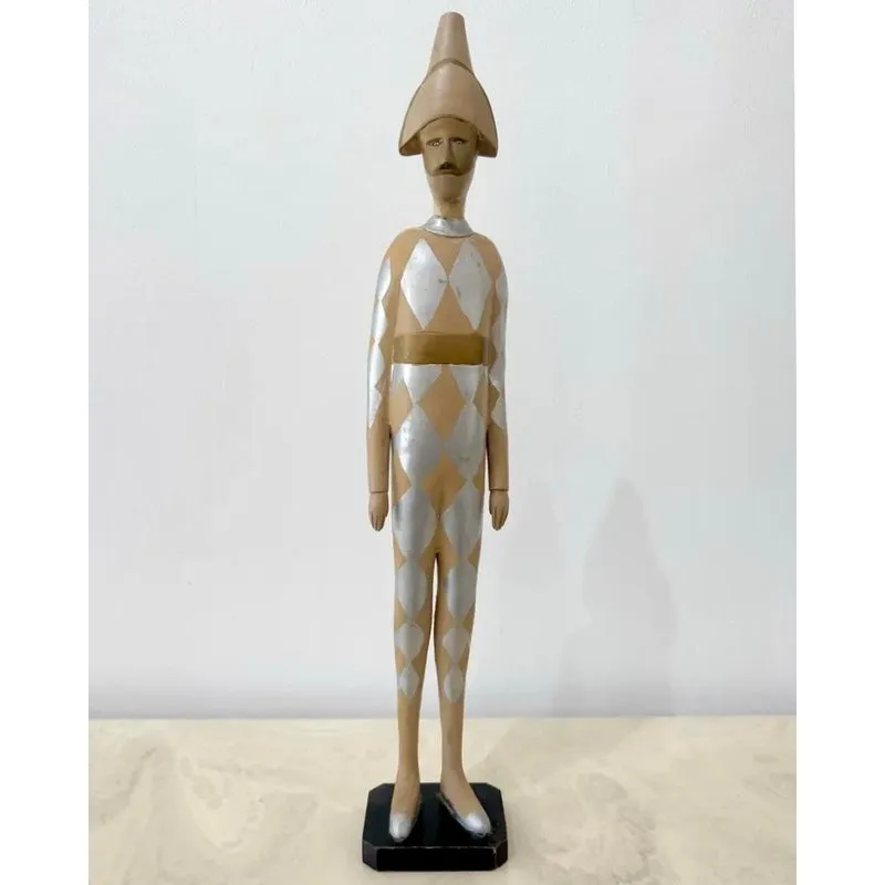 Vintage Wooden Harlequin Jester Figure — additional photo 3