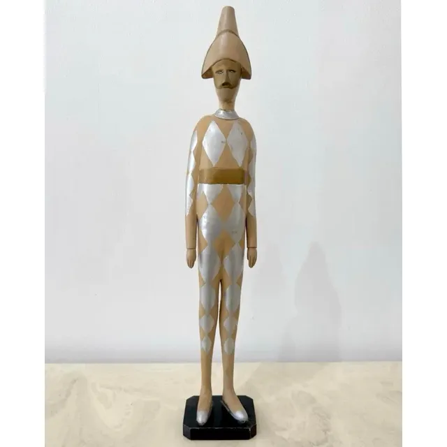 Vintage Wooden Harlequin Jester Figure — additional photo 4