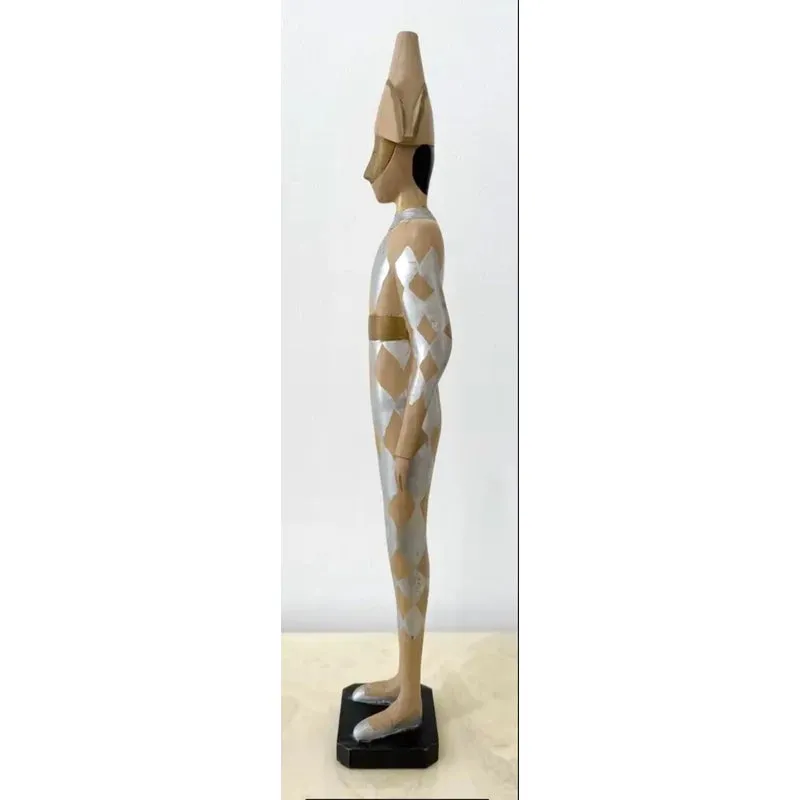 Vintage Wooden Harlequin Jester Figure — additional photo 6
