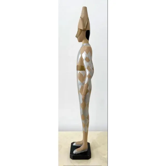 Vintage Wooden Harlequin Jester Figure — additional photo 8
