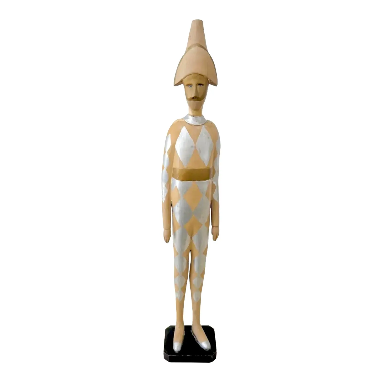 Vintage Wooden Harlequin Jester Figure — additional photo 1