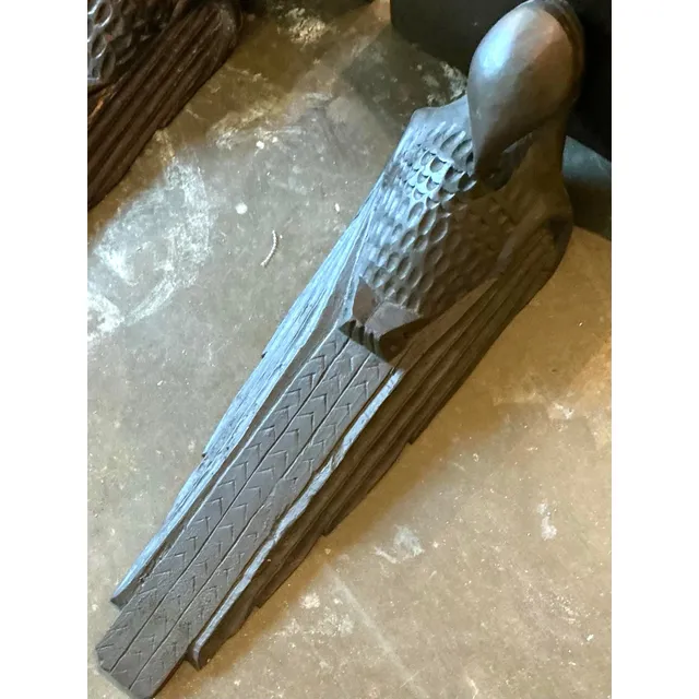 Vintage Boho Hand Carved Falcon Brackets - Set of 2 — additional photo 6
