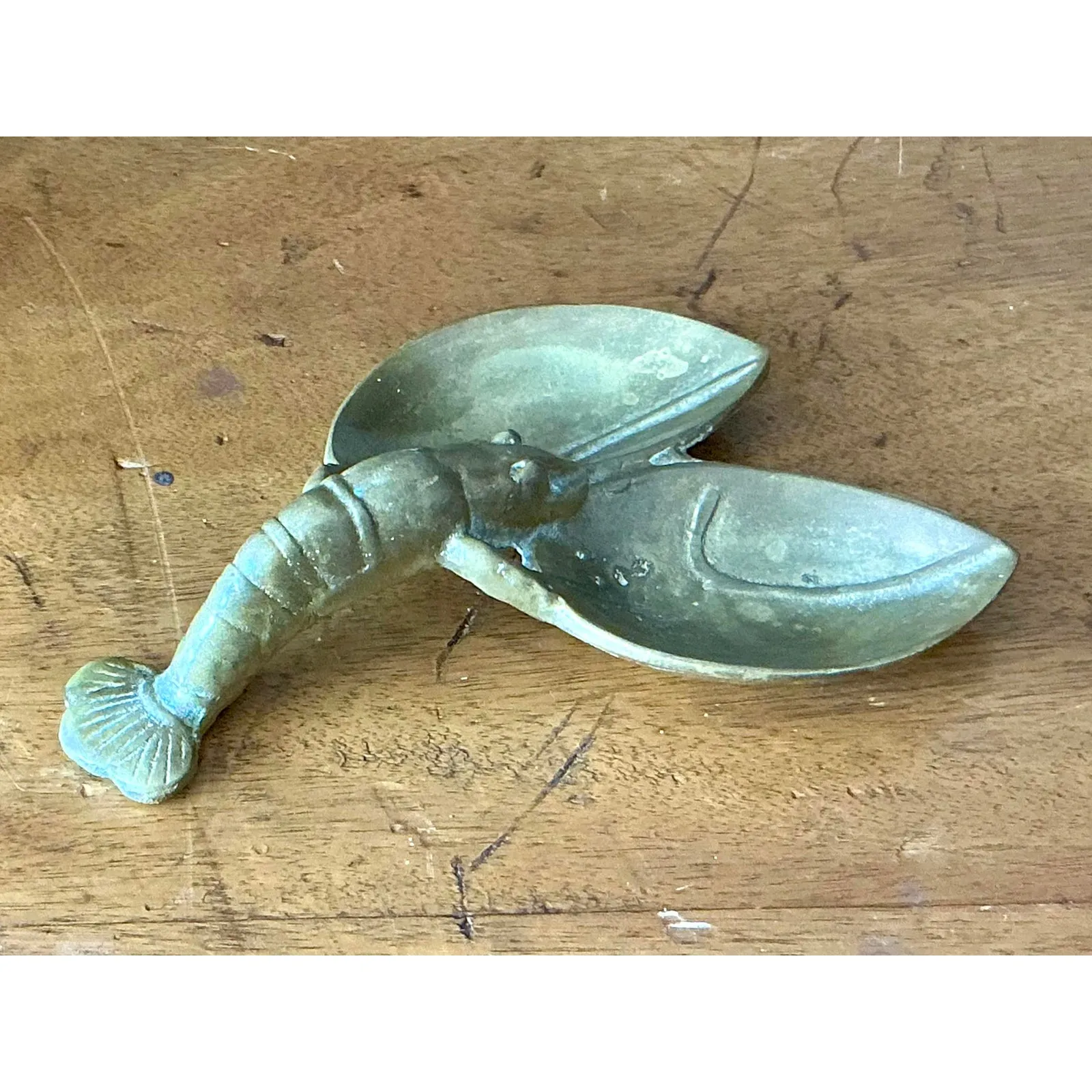 Vintage Coastal Brass Lobster Dish — additional photo 4